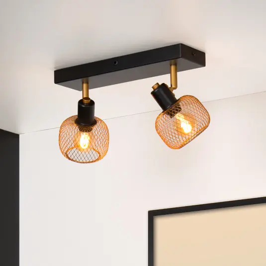 Quantità Limitata Faretto a soffitto Maren, 2 luci, oro satinato