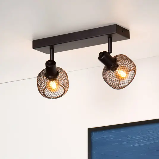 Faretto a soffitto Maren, 2 luci, nero Prezzo Basso
