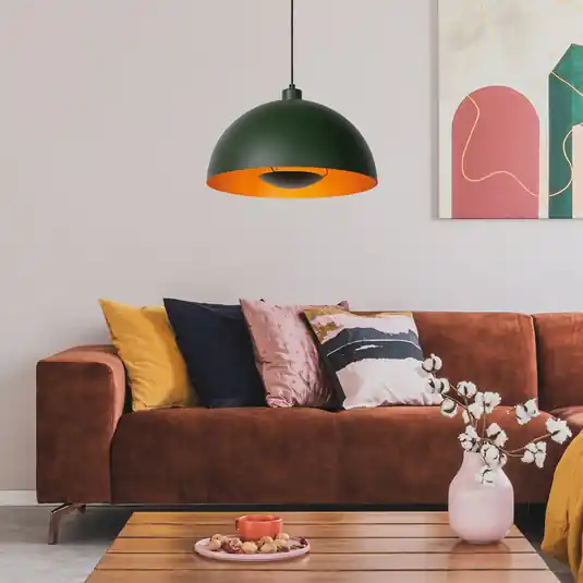 Vendita Finale Lampada a sospensione Siemon acciaio, Ø40cm, verde
