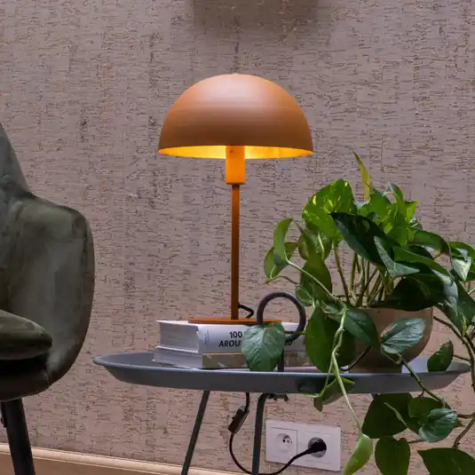 Lampada da tavolo Siemon in acciaio, Ø 25 cm, giallo ocra Compra Adesso