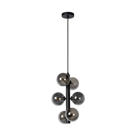 Lampada a sospensione Tycho, 6 luci nero/fumè Professionale