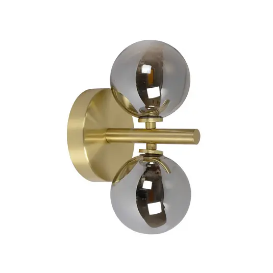 Applique Tycho, 2 luci, oro/fumè Consegna Rapida