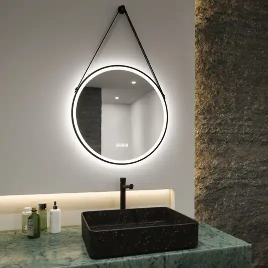 Spedizione Espresso Paulmann Mirra Specchio sospeso Ø59cm CCT dimmerabile nero