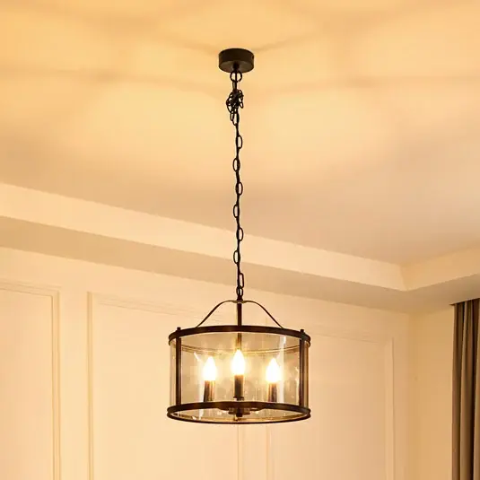 Soddisfatti O Rimborsati Lucande lampada a sospensione Eryk, Ø 40 cm, nero, vetro, a 3 luci