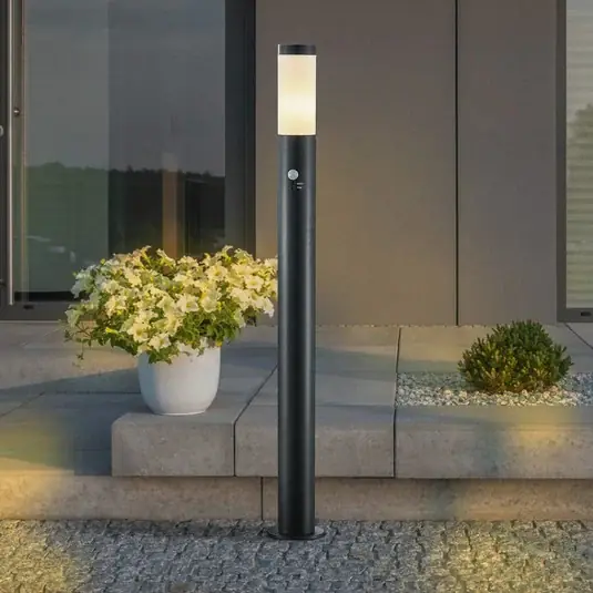 Lindby Lampione Statius, antracite/bianco, sensore, 100 cm Prezzo Conveniente