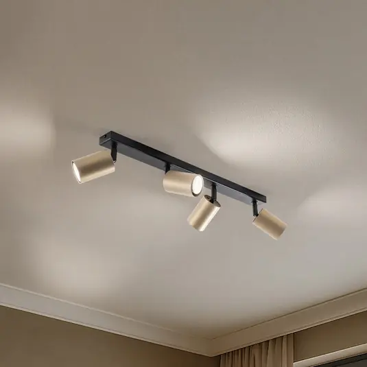 Faretto da soffitto Zoom, a 4 luci, nero/oro Direttamente Dal Produttore