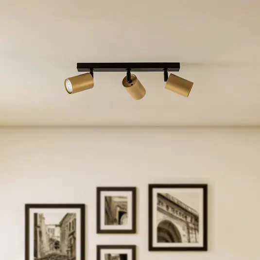 Super Prezzo Faretto da soffitto Zoom, a 3 luci, nero/oro