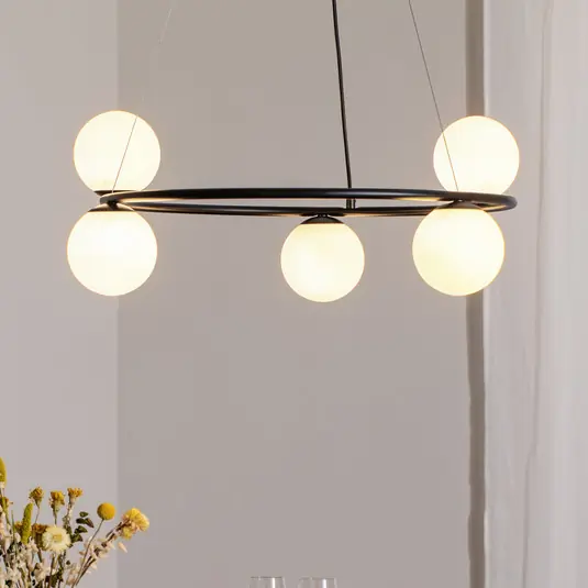 Scelto Dai Clienti Lampada a sospensione Gama, a 5 luci, nera