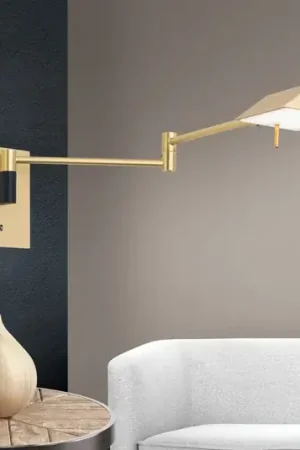 Applique LED Boston con presa USB, ottone Saldi