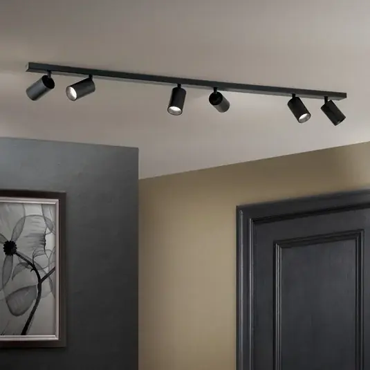 Faretto a soffitto Sean 6 luci, nero Prezzo Conveniente