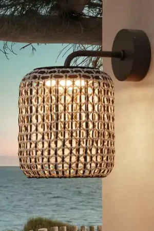 Spedizione Espresso Bover Nans A Applique da esterno a LED, beige, Ø 21,6 cm