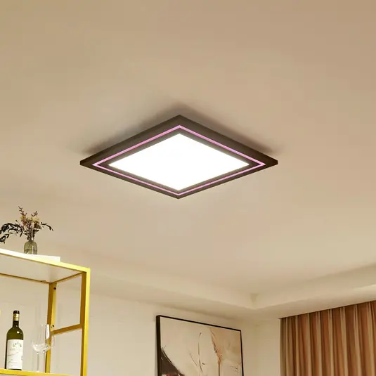 Ultima Occasione Lucande Plafoniera LED Leicy, nichel 60 cm Flusso di colore RGB