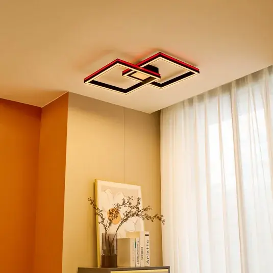 Lucande Smart LED plafoniera Tjado, 85cm, nero, RGB, CCT Soddisfatti O Rimborsati