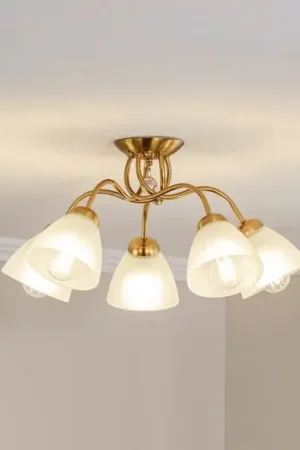 Promo Stagionale Plafoniera Miranda, 5 luci, ottone