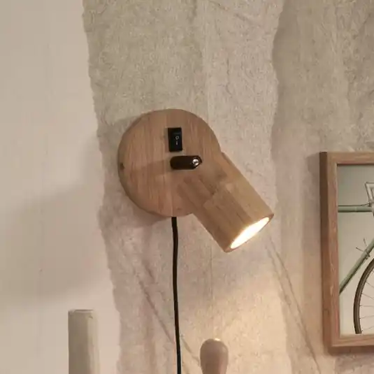GOOD & MOJO Java applique, spina, 1 luce, naturale Esclusivo