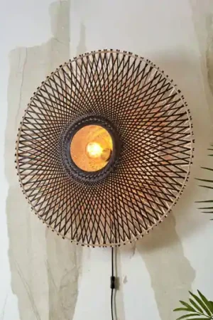 Esclusivo Good & Mojo Kalimantan a parete, nero/naturale, Ø 87cm
