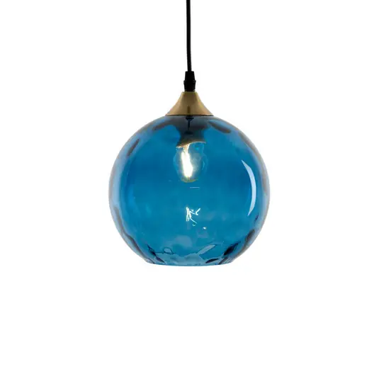 Ultime Pezzi Sospensione Cagliari 1 luce paralume di vetro blu