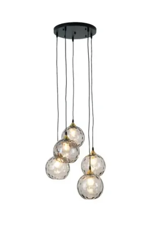 Compra Online Lampada a sospensione Milano 5 paralumi vetro fumè