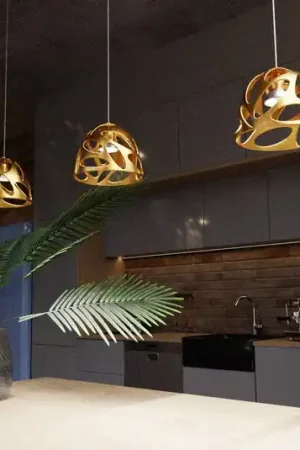 Lampada a sospensione Talismano, oro, Ø17cm Popolare