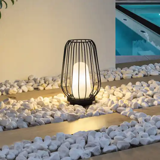 Lampada per terrazza Lucande Chandan, 32,1 cm, nero, alluminio Direttamente Dal Produttore