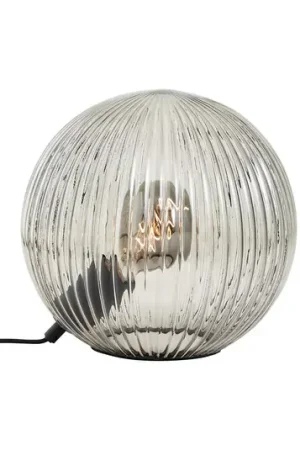 Consegna Rapida Lampada da tavolo in vetro Belado nero/grigio fumo scanalato