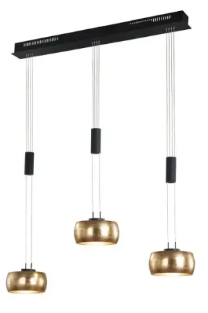 Lampada LED a sospensione Colette, 3 luci oro/nero Prezzo Conveniente