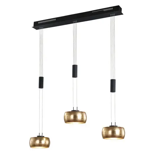Lampada LED a sospensione Colette, 3 luci oro/nero Prezzo Conveniente