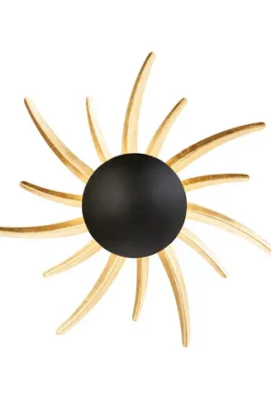 Applique a LED Sol, nero con raggi dorati A Buon Prezzo