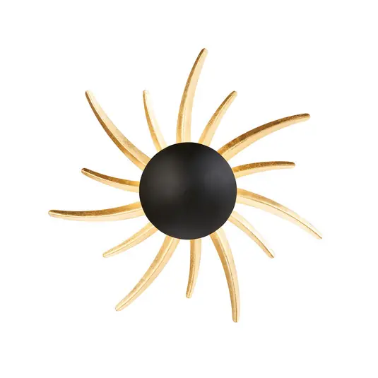 Applique a LED Sol, nero con raggi dorati A Buon Prezzo
