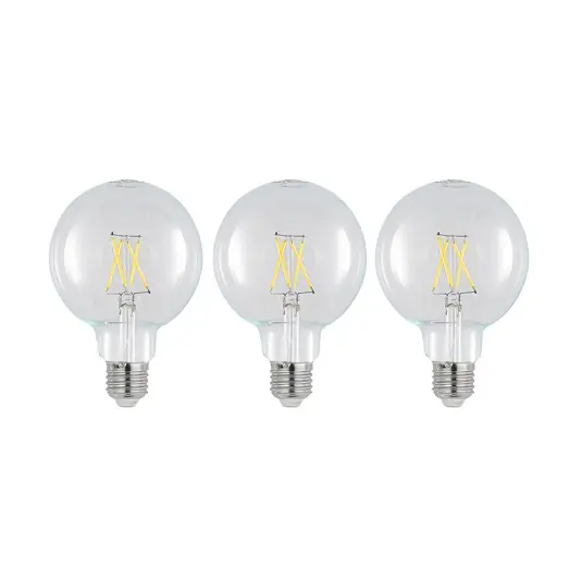 LED E27 4W 2.700K G95 globe trasparente set 3x Compra Oggi Stesso