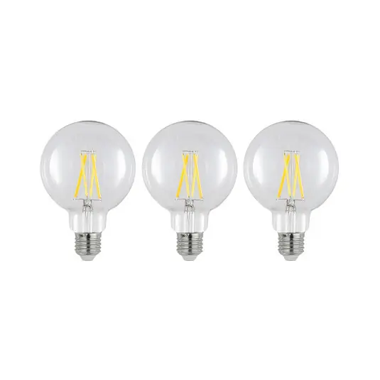 LED E27 8W 2.700K G95 globe trasparente set 3x A Buon Prezzo