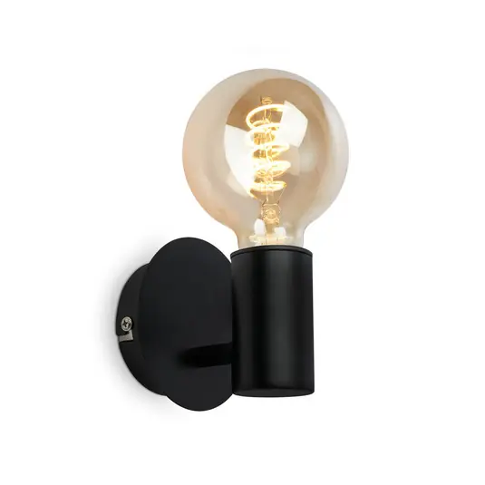 Applique Kosol per bagno, IP44, E27, nero Popolare