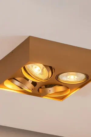 Faretto da soffitto Riesta, oro, 4 luci Popolare