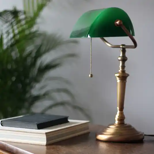Ancilla lampada da scrivania vetro bronzo/verde Vendita Finale