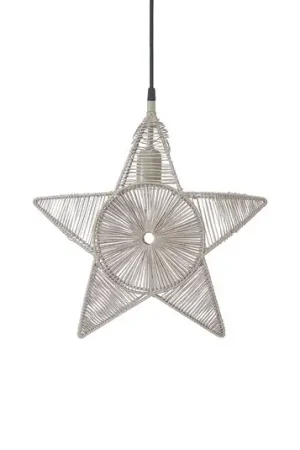 A Buon Prezzo PR Home Regina stella deco in metallo, filo beige