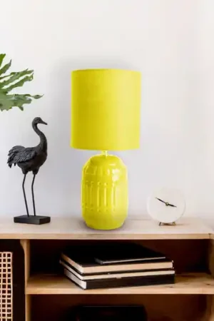 Erida lampada da tavolo ceramica e tessuto, giallo Novità