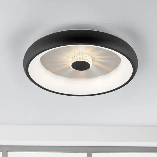 Consegna Rapida Plafoniera Vertigo LED, CCT, Ø 46,5 cm, nero