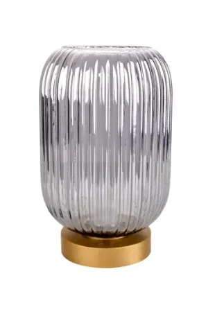Esclusivo Lampada tavolo LED 5305558 batteria paralume fumo