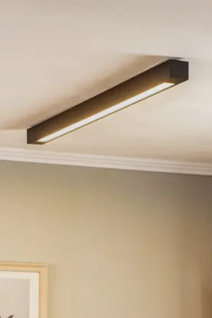 Plafoniera Lungo, nera, lunghezza 124 cm Offerta Lampo