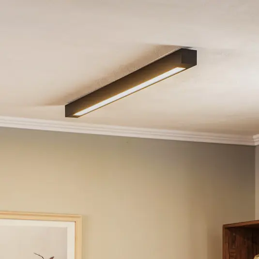 Plafoniera Lungo, nera, lunghezza 124 cm Offerta Lampo