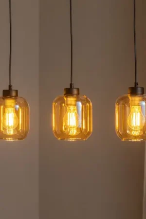 Lampada a sospensione Sombra, ambra, 3 luci, allungata Più Venduto