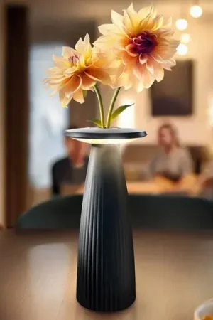 Solo Oggi Lampada LED da tavolo Nuflair, nera, IP54, dimmerabile, 24 cm