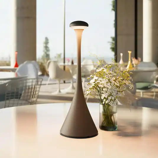 Lampada LED accu da tavolo Nudrop, IP54, grafite Soddisfatti O Rimborsati