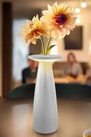 Miglior Prezzo Lampada LED da tavolo Nuflair, bianca, IP54, dimmerabile, 24 cm