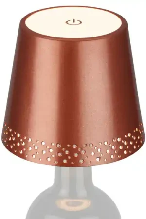 Compra Oggi Stesso Lampada bottiglia batteria LED IP44 dimmer, rame