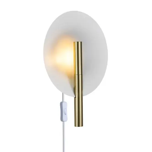 Applique Furiko con interruttore, ottone/bianco Promozione