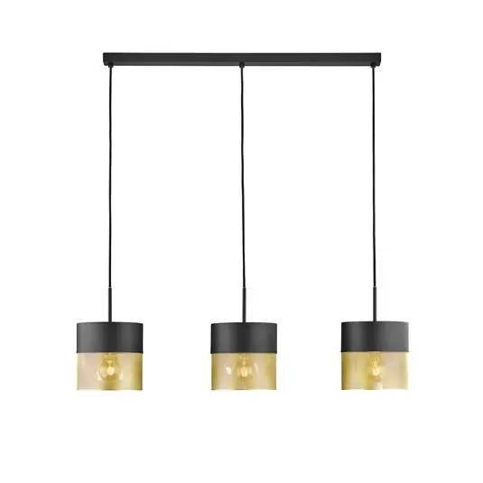 Mesh lampada sospensione E27 3 luci alte, nero/oro Più Venduto