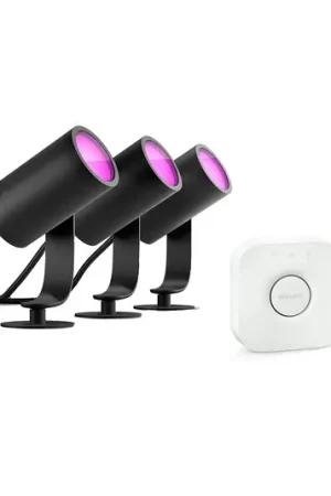 Offerta Limitata Philips Hue faretto LED Lily, set da 3, Bridge, RGB, CCT, IP65