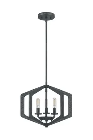 Lampada sospensione Vanguard nero anticato 3 luci Professionale