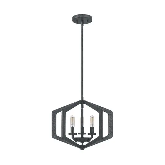Lampada sospensione Vanguard nero anticato 3 luci Professionale